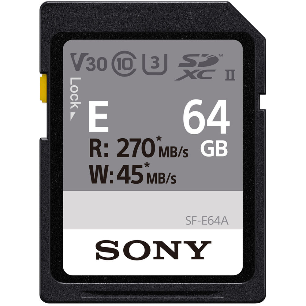 Sony 64GB SF-E Series UHS-II U3 V30 SDHC - 1